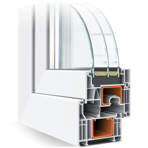 Deceuninck Realtherm Elegant ablakprofil keresztmetszeti ábrája